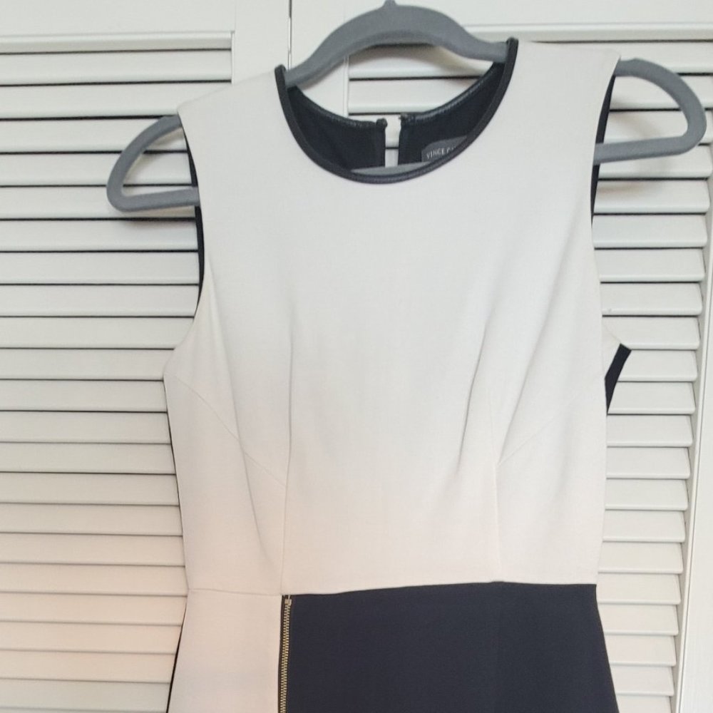 Vince Camuto classic black & White fitted dress